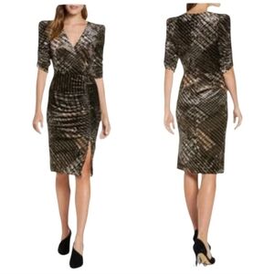 Eliza J Velvet Pencil Cocktail Midi Dress Sz 4